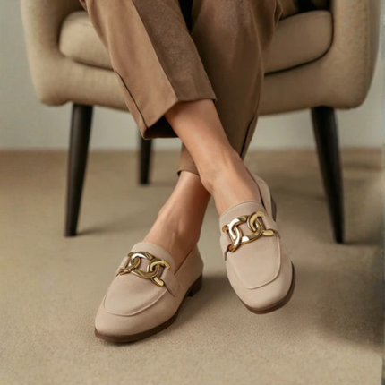 Women’s Loafers with Metal Buckle Detail