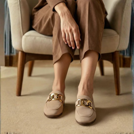 Women’s Loafers with Metal Buckle Detail