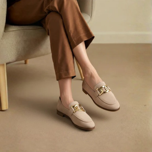 Women’s Loafers with Metal Buckle Detail