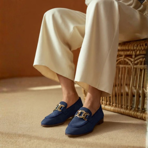 Women’s Loafers with Metal Buckle Detail