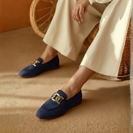 Women’s Loafers with Metal Buckle Detail