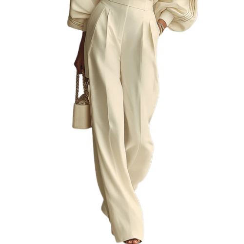 Women’s Long Sleeve Sweater and Wide Leg Trousers Set