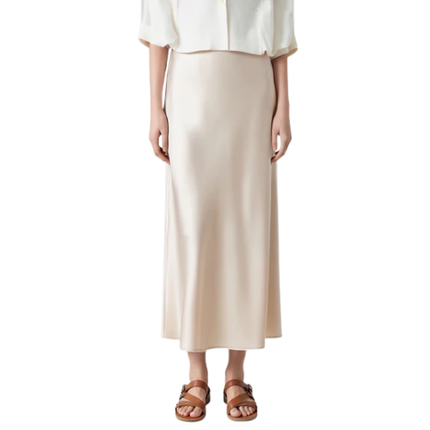 Women’s Midi Skirt with Straight Fit and Elastic Waist