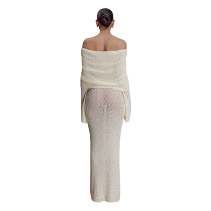 Women’s Off Shoulder Knit Maxi Dress