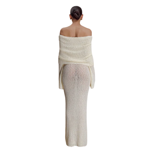 Women’s Off Shoulder Knit Maxi Dress