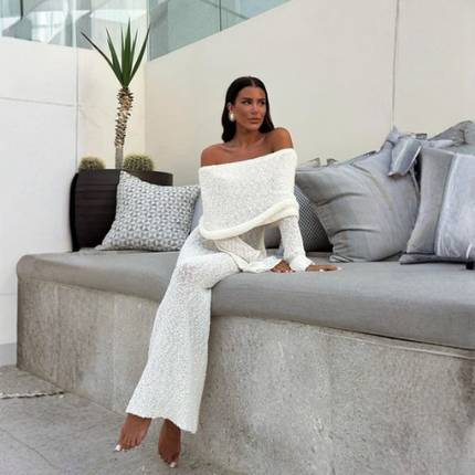 Women’s Off Shoulder Knit Maxi Dress