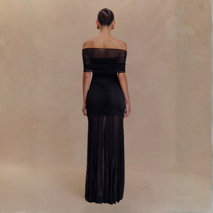 Women’s One Shoulder Ruched Maxi Dress
