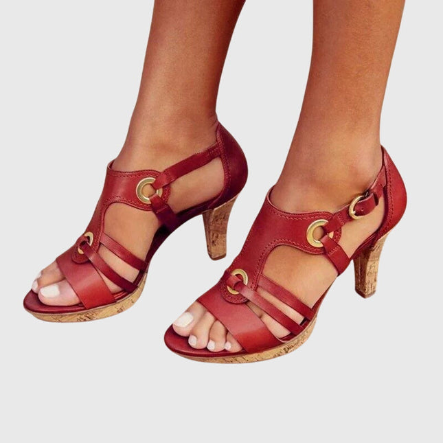 Women’s Open Toe Ring Detail Heeled Sandals