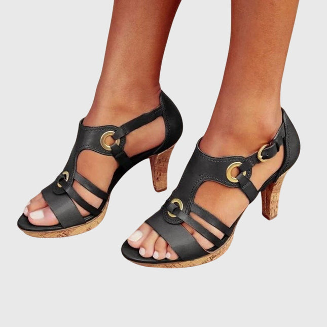 Women’s Open Toe Ring Detail Heeled Sandals