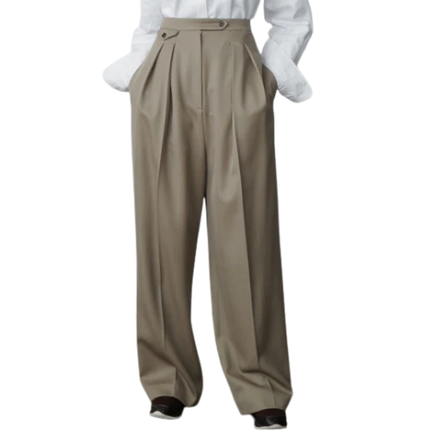 Women’s Oversized Wide-Leg Trousers with Pleated Front