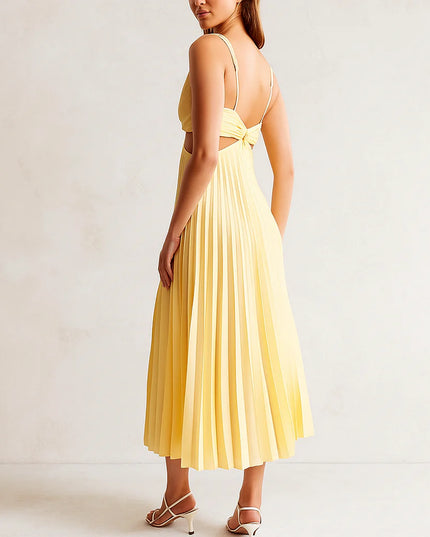 Women’s Pleated Cut Out Midi Dress