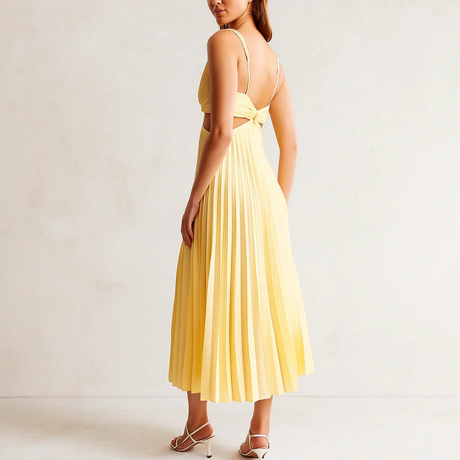 Women’s Pleated Cut Out Midi Dress