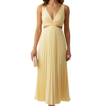 Women’s Pleated Cut Out Midi Dress
