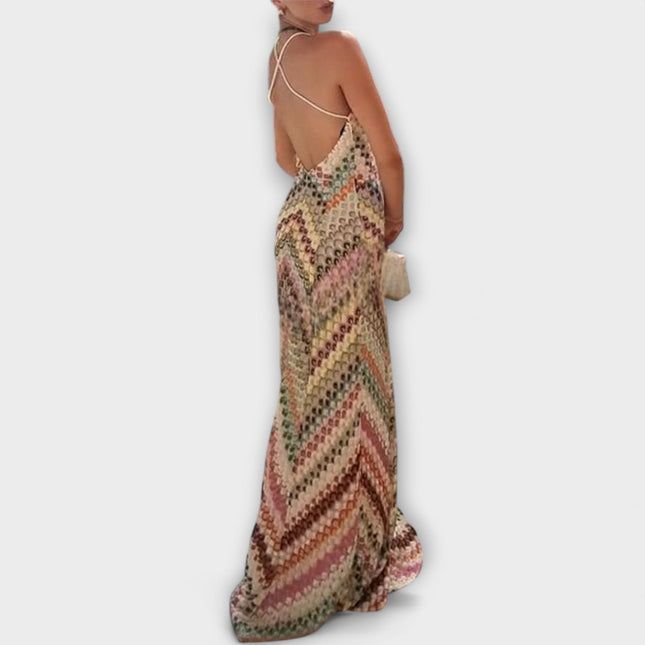 Women’s Printed Halter Maxi Dress