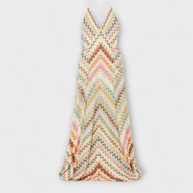 Women’s Printed Halter Maxi Dress
