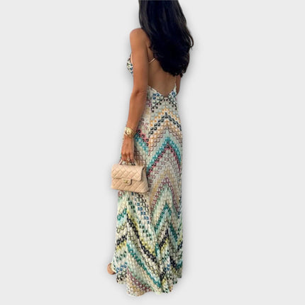 Women’s Printed Halter Maxi Dress