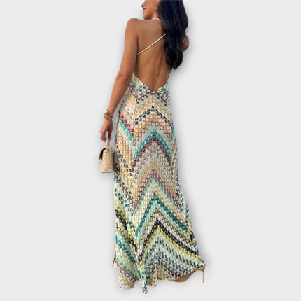 Women’s Printed Halter Maxi Dress