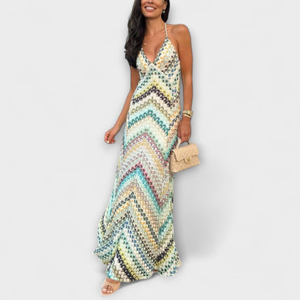Women’s Printed Halter Maxi Dress
