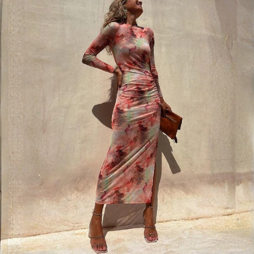 Women’s Printed Mesh Maxi Dress