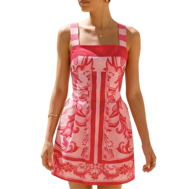 Women’s Printed Square Neck Mini Dress