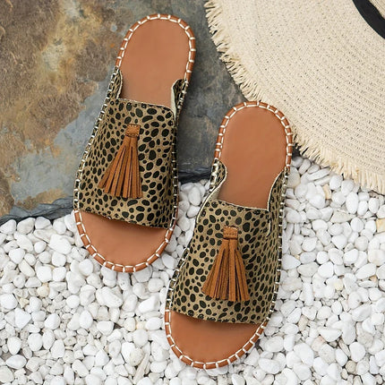 Women’s Printed Tassel Open Toe Sandals