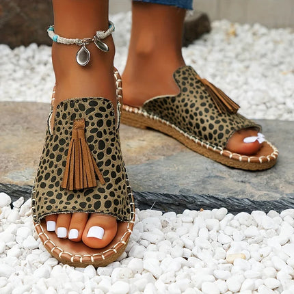 Women’s Printed Tassel Open Toe Sandals