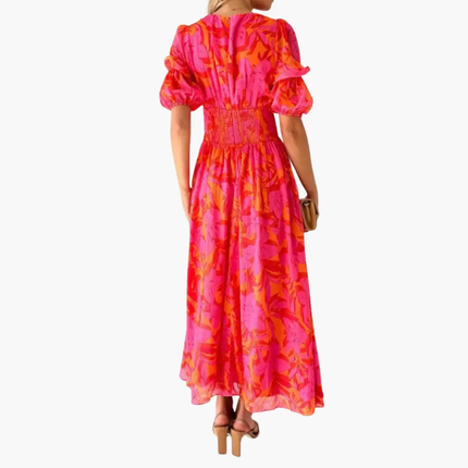 Women’s Printed V-Neck Maxi Dress