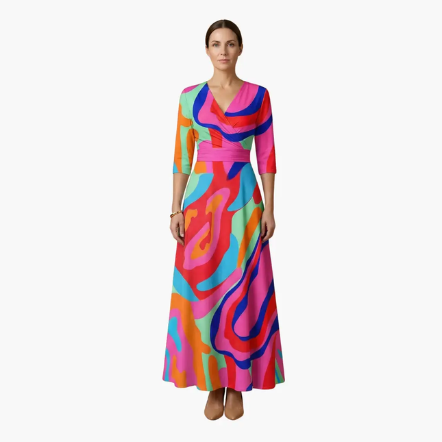 Women’s Printed Wrap Maxi Dress