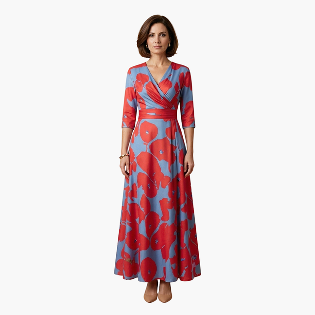 Women’s Printed Wrap Maxi Dress