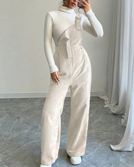 Women’s Ribbed Wide-Leg Jumpsuit