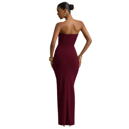 Women’s Ruched Strapless Maxi Dress