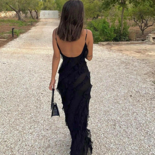 Women’s Ruffle Strap Maxi Dress