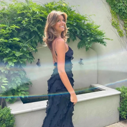 Women’s Ruffle Strap Maxi Dress