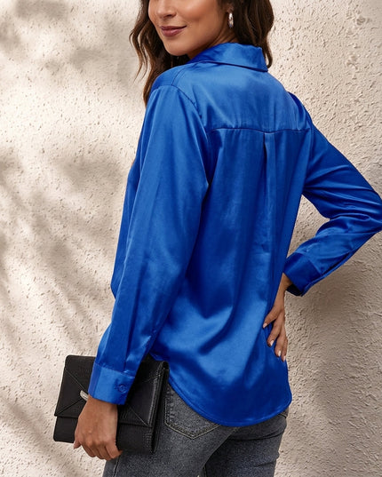 Women’s Satin Button-Up Shirt