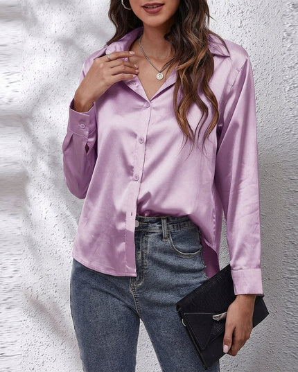 Women’s Satin Button-Up Shirt