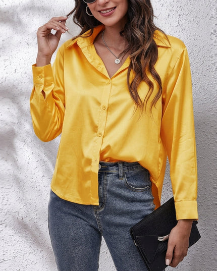 Women’s Satin Button-Up Shirt