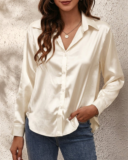 Women’s Satin Button-Up Shirt