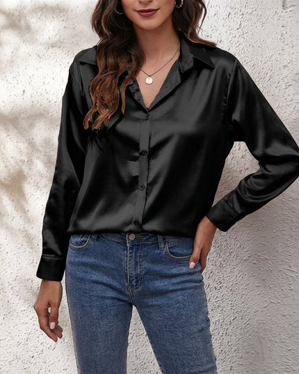 Women’s Satin Button-Up Shirt