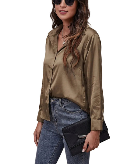 Women’s Satin Button-Up Shirt
