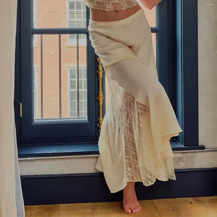Women’s Satin Draped Midi Skirt
