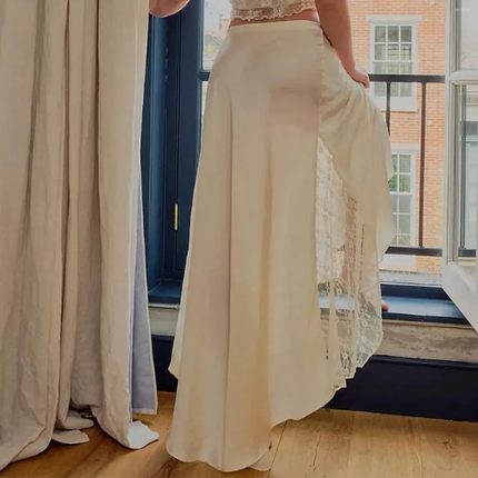 Women’s Satin Draped Midi Skirt