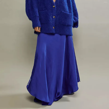 Women’s Satin Draped Midi Skirt