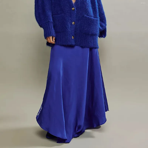 Women’s Satin Draped Midi Skirt