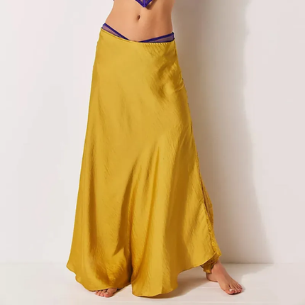 Women’s Satin Draped Midi Skirt