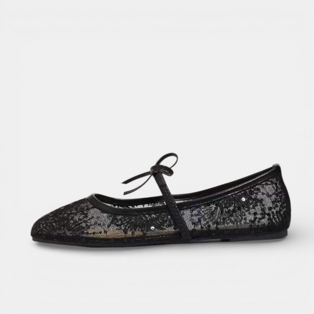 Women’s Sheer Lace Tie Flats