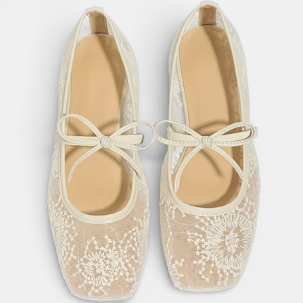 Women’s Sheer Lace Tie Flats
