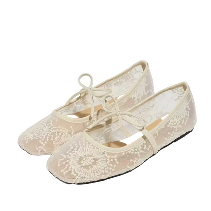 Women’s Sheer Lace Tie Flats