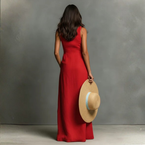 Women’s Sleeveless Button Front Maxi Dress