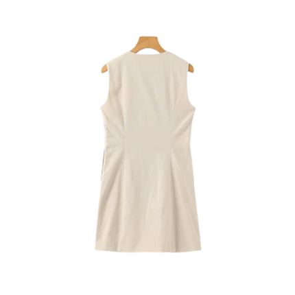 Women’s Sleeveless Mini Dress with Button Front