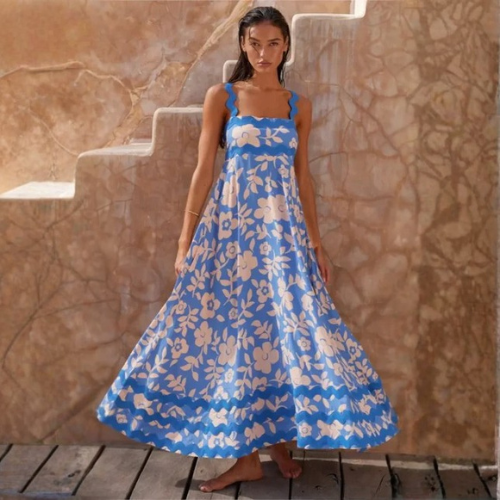 Women’s Sleeveless Printed Maxi Dress